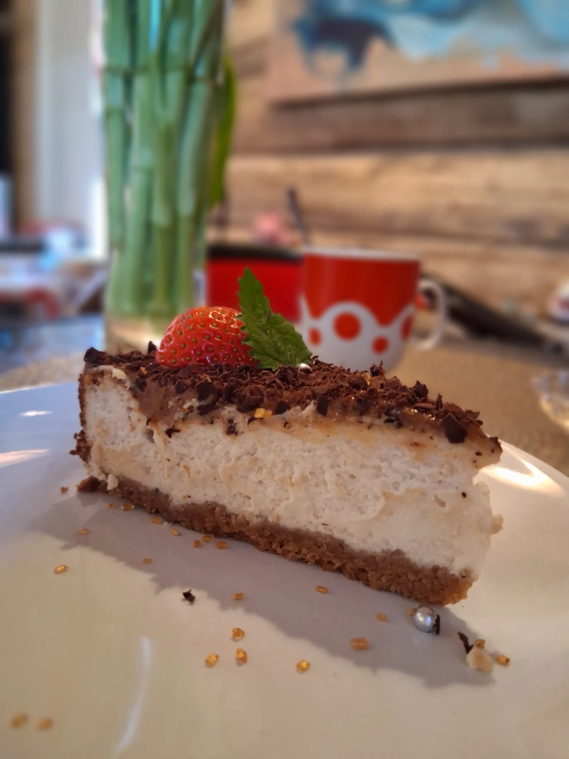 Traditsiooniline banoffee juustukook karamelli ja banaaniga