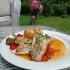 Peipsi koha filee praad tomati-kappari kastme ja värske kartuliga